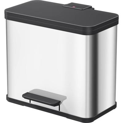 Hailo öko trio plus L 6332000 Afvalbak 27 l RVS (l x b x h) 470 x 470 x 430 mm RVS Met voetpedaal 1 stuk(s)