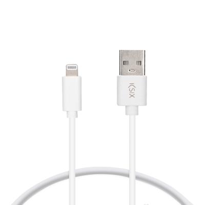 Kabel USB naar Lightning KSIX Apple-compatible Wit Afmeting 1 m Kabel USB naar Lightning KSIX Apple-compatible Wit Afmeting 1 m