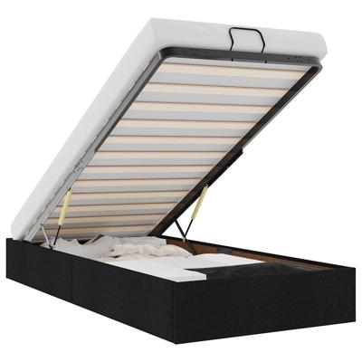 Bedframe zonder matras 90x200 cm stof zwart