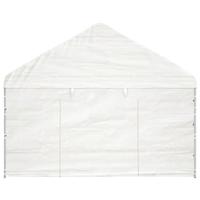 Prieel met dak 8,92x4,08x3,22 m polyetheen wit - thumbnail