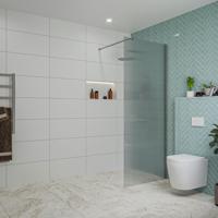 Fortifura Galeria inloopdouche - 80x200cm - ribbelglas - wandarm - chroom SW797952/SW797904 - thumbnail