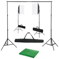 Fotostudioset met softboxlampen en achtergrond - thumbnail