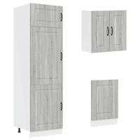 8-delige Keukenkastenset Kalmar bewerkt hout grijs sonoma eiken - thumbnail