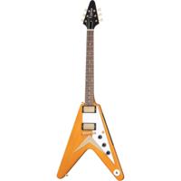 Epiphone 1958 Korina Flying V White Pickguard elektrische gitaar met koffer - thumbnail