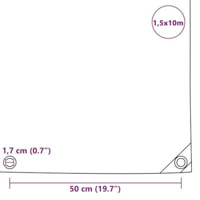 VidaXL Dekzeil 650 g/m² 1,5x10 m blauw