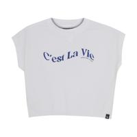 Indian Blue Jeans Zomer T-shirt S/S meisjes - wit - cropped - wide fit - thumbnail