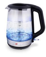 Alpina Waterkoker - Elektrisch - LED - Glas - RVS - Snoerloos - 1,7 Liter - thumbnail
