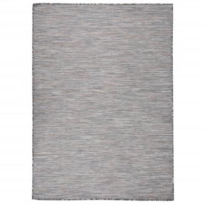 Buitenkleed platgeweven 200x280 cm bruin en blauw