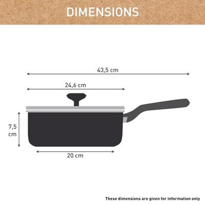 Tefal c42432 renew+ keramische hapjespan 24cm met deksel Tefal c42432 renew+ keramische hapjespan 24cm met deksel