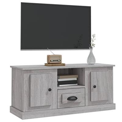 Tv-meubel 100x35,5x45 cm bewerkt hout grijs sonoma eikenkleurig Tv-meubel 100x35,5x45 cm bewerkt hout grijs sonoma eikenkleurig