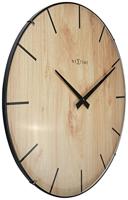 NeXtime ne-3249 wandklok edge-wood-dome dia 35cm kunststof licht bruin - thumbnail