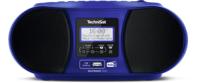 TechniSat DIGITRADIO 1990 - Stereo-boombox met DAB+/FM-radio en CD-speler (Bluetooth-audiostreaming, hoofdtelefoonaansluiting, USB, AUX in, oplaadfunctie, klok, 2 x 1,5 watt uitgangsvermogen) blauw - thumbnail
