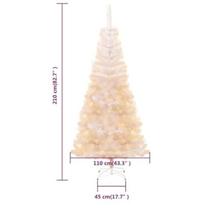 VidaXL Kunstkerstboom met iriserende uiteinden 210 cm pvc wit