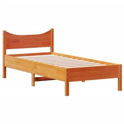 Bedframe massief grenenhout wasbruin 90x200 cm