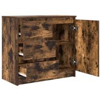 Dressoir met lade 71x35x65 cm spaanplaat gerookt eikenkleurig - thumbnail