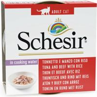 SCHESIR in cooking water Tuna with beef and rice - nat kattenvoer - 85 g - thumbnail