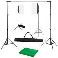 Fotostudioset met softboxlampen en achtergrond - thumbnail