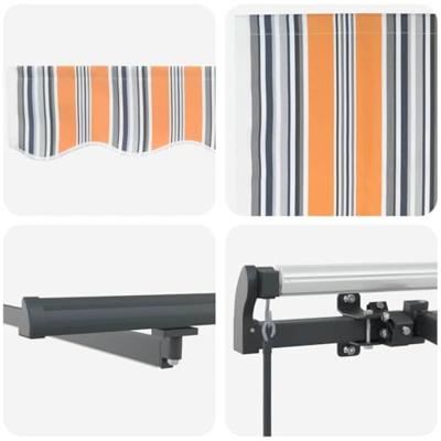 Handmatige intrekbare luifel met LED Multicolour Stripe 600x300 cm