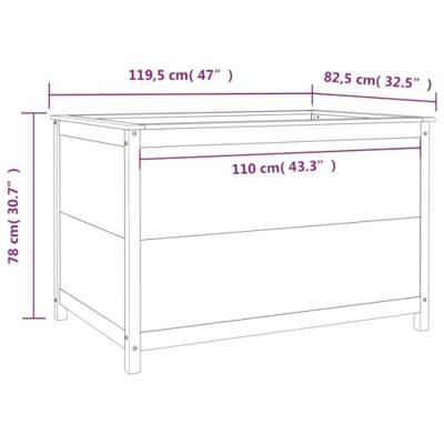Plantenbak verhoogd 119,5x82,5x78 cm massief grenenhout zwart