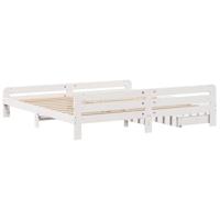 Bedframe zonder matras massief grenenhout wit 180x200 cm - thumbnail