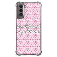 Samsung Galaxy S21 Anti Shock Case Flowers Pink DTMP - thumbnail