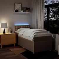 Boxspring met matras stof crèmekleurig 90x200 cm - thumbnail