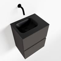 MONDIAZ ADA 40cm toiletmeubel dark grey. LEX wastafel urban rechts zonder kraangat - thumbnail