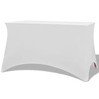 VidaXL Tafelhoes stretch wit 183x76x74 cm 2 st - thumbnail