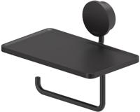 Toiletrolhouder met planchet Geesa Opal Zwart - thumbnail