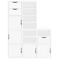 Bijzetkasten 5 st 40x24x79 cm massief grenenhout wit - thumbnail