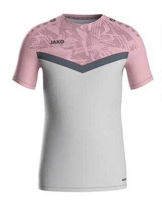 JAKO 6124 T-Shirt Iconic - Zachtgrijs/Dusky Pink/Anthra Light - S