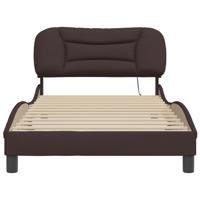 Bedframe zonder matras stof donkerbruin 140x200 cm - thumbnail
