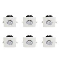 LED Spot 6 Pack - Inbouwspot - Vierkant 6W - Waterdicht IP65 - Natuurlijk Wit 4200K - Mat Wit Aluminium - 90mm - thumbnail