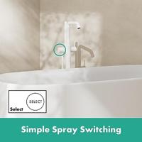 Hansgrohe Tecturis S ééngreeps badmengkraan vloergemonteerd, mat wit - thumbnail