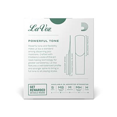 D&apos;Addario Woodwinds RIC10MH La Voz Sopraansaxofoonriet, Medium-Hard, 10-pack, Unfiled
