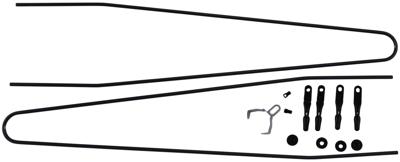 CONTEC spatbordstangen bevestigingsset "splash protect" ct strut set f. splash prot. 35mm 28" black