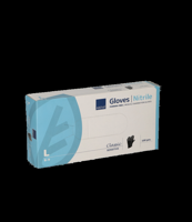 Abena poedervrije nitrile handschoenen maat large 100 stuks zwart - thumbnail