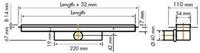 Easy Drain Compact TAF afvoergoot enkele plaat 100cm 30mm met Zero design rooster RVS edcomtaf1000-30 - thumbnail