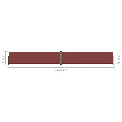 VidaXL Windscherm uittrekbaar 160x1200 cm bruin VidaXL Windscherm uittrekbaar 160x1200 cm bruin