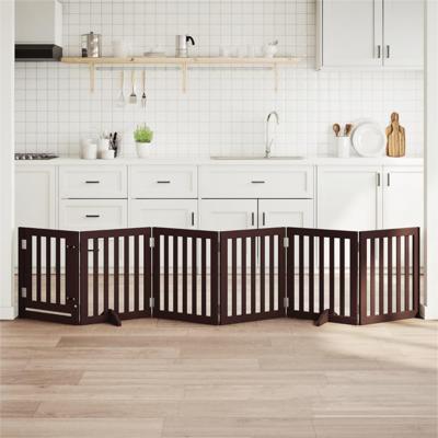 Hondenhek inklapbaar 6 panelen 300 cm populierenhout bruin