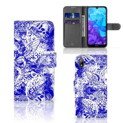 Telefoonhoesje met Naam Huawei Y5 (2019) Angel Skull Blauw Telefoonhoesje met Naam Huawei Y5 (2019) Angel Skull Blauw