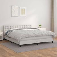 Boxspring met matras kunstleer wit 160x200 cm - thumbnail