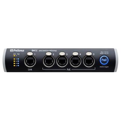 PreSonus SW5E 5-poorts AVB switch met PoE PreSonus SW5E 5-poorts AVB switch met PoE