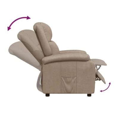Fauteuil verstelbaar kunstleer cappuccinokleurig
