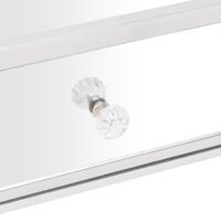 Salontafel gespiegeld 106x45x45 cm bewerkt hout en glas - thumbnail