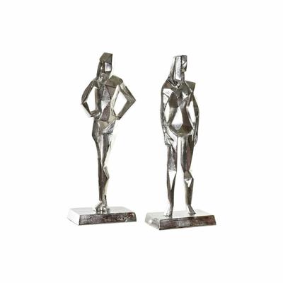 Decoratieve figuren DKD Home Decor 8424001856480 23 x 13 x 62 cm Zilverkleurig (2 Stuks) Decoratieve figuren DKD Home Decor 8424001856480 23 x 13 x 62 cm Zilverkleurig (2 Stuks)