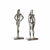 Decoratieve figuren DKD Home Decor 8424001856480 23 x 13 x 62 cm Zilverkleurig (2 Stuks) - thumbnail