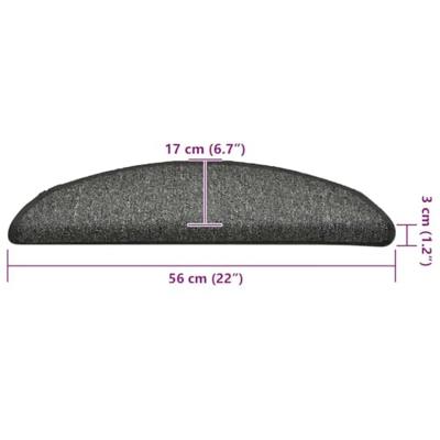 Trapmatten 30 st 56x17x3 cm donkergrijs halfrond