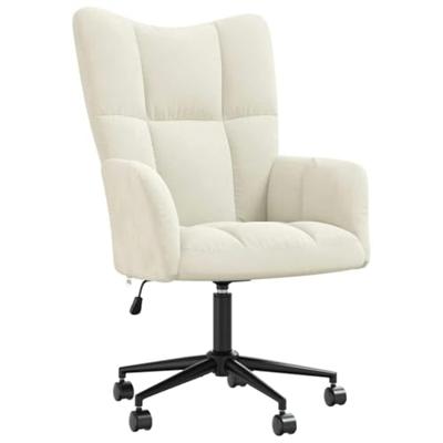 Relaxstoel fluweel crèmewit