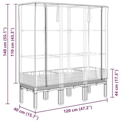 VidaXL Plantenbak verhoogd met kashoes 120x40x140 cm rattanlook VidaXL Plantenbak verhoogd met kashoes 120x40x140 cm rattanlook